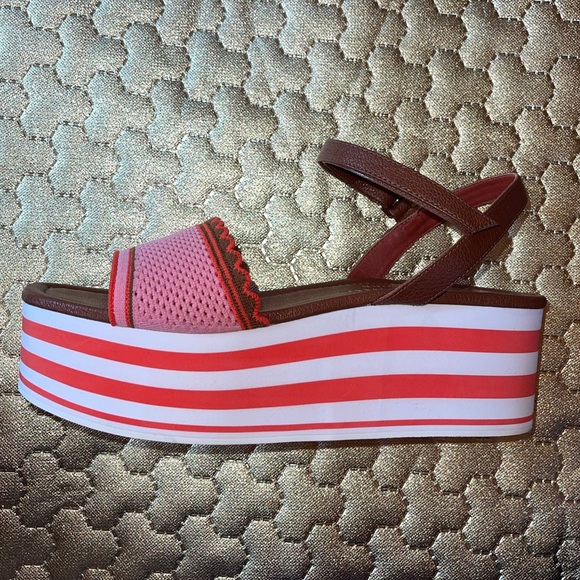 NEW Kate Spade Striped Highrise Wedges - Picture 8 of 12